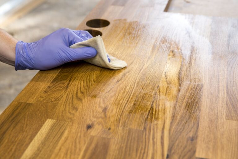 Cleaning-wood-furniture-with-mineral-oil